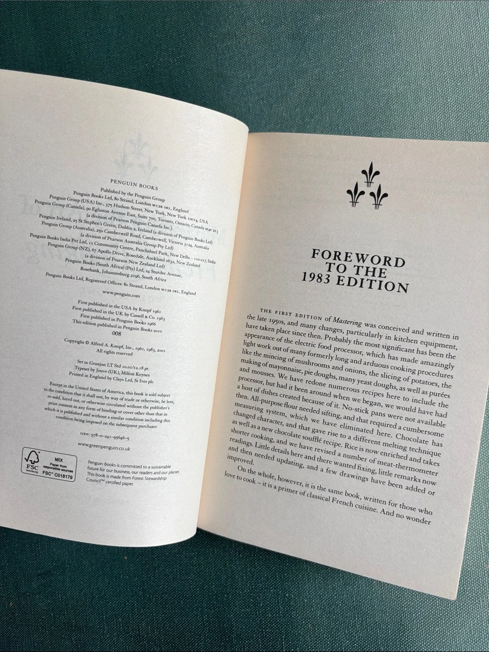 Mastering the Art of French Cooking Volume One by Julia Child + Simone Beck 2010